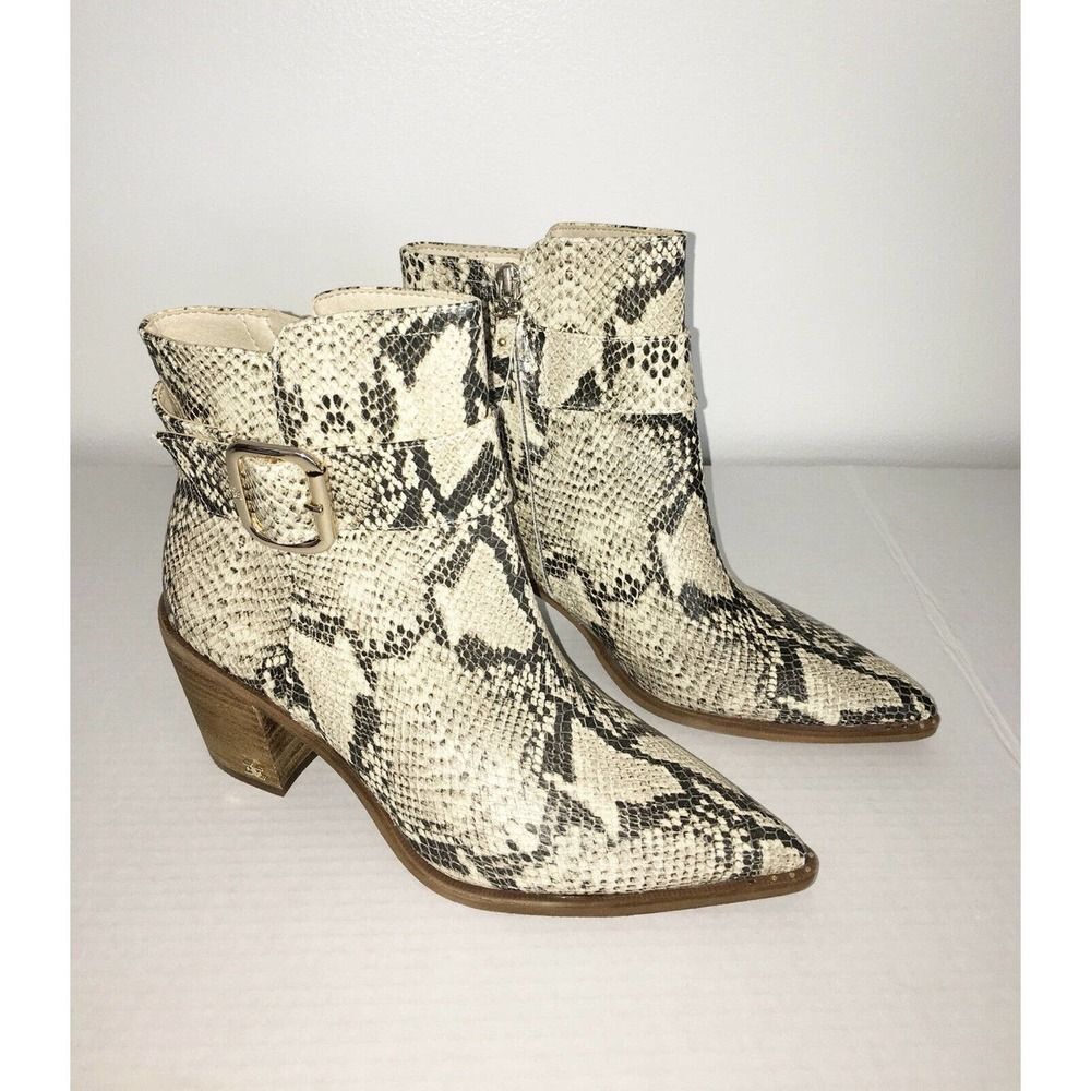 Sam Edelman Snakeskin Print Booties 8M